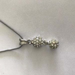 Silver Crystal Rhinestone Necklace